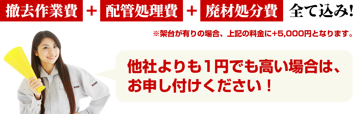 架台ありの場合、上記の料金に+5,000となります。